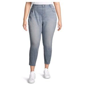 Terra & Sky Women's Plus 4X Pull On Denim Capri